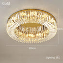 DecorBites™ Crystal Gold LED Ring Ceiling Light - Modern Luxury Home Lighting