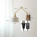 DecorBites™ Copper Wall Lamp with Pull Chain Switch, Nordic Design, LED Bulb, Ceramic Lampshade