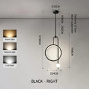 DecorBites™ Gold Black Ring Glass Ball LED Pendant Chandelier