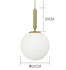 DecorBites™ Gold Ring Glass Ball Pendant Light Fixture for Bedroom Living Room.