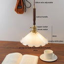 DecorBites™ Green Glass LED Pendent Lamps, Walnut Copper Modern Hanging Light Fixtures