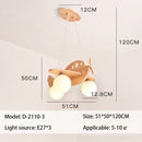 DecorBites™ Kids Wood Airplane Chandelier LED Nursery Aircraft Suspension Lights