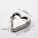 DecorBites™ Heart-Shaped Jewelry Stand Tray: Earrings & Necklace Display Plate
