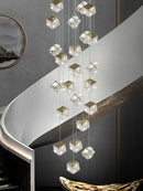 DecorBites™ Crystal Modern Chandelier for Living Room Luxury Loft LED Lighting Staircase Chandelier