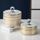DecorBites™ Crystal Ball Ceramic Jewelry Box: Decorative Storage Jar for Home Organization