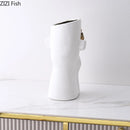 DecorBites™ Gold Rose Relief Ceramic Vase, Elegant Desk Floral Vase for Room Decor