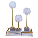 DecorBites™ Crystal Flower Glass Craft Hyalinite Sculpture Metal Decor Figurine