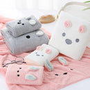 Pink bunny face towel cartoon soft hand decor for bathroom