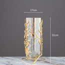 DecorBites™ Coral Crystal Tree Glass Vase Metal Frame Resin Ocean Figurines, Home Decor