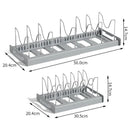 DecorBites™ Kitchen Organizer: Expandable Storage Rack for Cabinets with Drawer and Cutting Board Slot