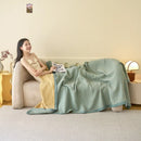 DecorBites™ Cotton Three-Layer Towel Blanket with Pillow - Summer Cool Quilt