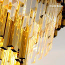 DecorBites™ Golden Luxury LED Crystal Chandelier for Hotel Living Room Ceiling Lighting