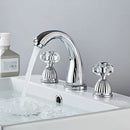 DecorBites™ Gold Crystal Handle Basin Faucet, 3 Hole Widespread Bathroom Sink Tap