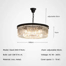 DecorBites™ Gold Black Metal Crystal Pendant Lights Chain Hanging LED Suspension Lamp Fixtures