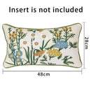 DecorBites™ 3D Pink Flower Farmhouse Style Cushion Cover 45x45cm - Embroidered Sofa, Bed, Living Room