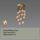 DecorBites™ Glass LED Chandelier for Ceiling Suspension in Postmodern Style