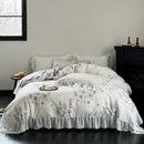 DecorBites™ Lace Ruffles Princess Cotton Bedding Set, Floral Quilt Cover, Girls Wedding Home Textiles