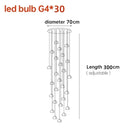 DecorBites™ Crystal Ball Chandelier: Long Adjustable Staircase Pendant Light perfect for Home & Restaurant