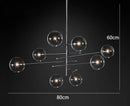 DecorBites™ Black Gold Glass LED Chandelier for Living Room Bedroom Restaurant