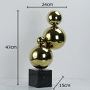 DecorBites™ Golden Balls Geometric Metal Sculpture Room Desk Decoration Ornaments