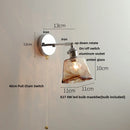 DecorBites™ Iron Rotate LED Wall Light Modern Pull Chain Switch Clear Glass Wandlamp