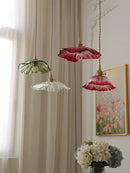 DecorBites™ Japanese Sunflower Glass Pendant Lights Modern Brass Hanglamp Fixture
