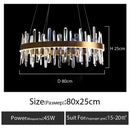 DecorBites™ K9 Crystal LED Round Chandelier for Kitchen Living Room Bedroom Decor