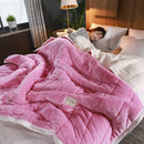 DecorBites™ Cozy Coral Fleece Double Blanket for Beds - Super Soft Plush Quilt