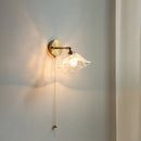 DecorBites™ Glass Shade LED Wall Light with Pull Chain Switch - Plug-In Bedroom Lamp