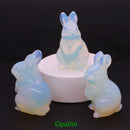 1.5" Elf Rabbit Natural Crystal Amethyst Quartz Agate Bunny Animal Craft Figurines Stone Carving Healing Reiki Home Decor Gift