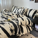 DecorBites™ Grid Print Cotton Bedding Set for Single Double Beds