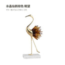 DecorBites™ Crane Golden Bird Agate Marble Crystal Home Decor Craft Statue