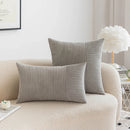 DecorBites™ Corduroy Striped Patchwork Throw Pillow Covers Set, Farmhouse Style Yellow Classic Pillowcases