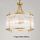 DecorBites™ Golden Copper Glass Chandelier LED Ceiling Pendant Light