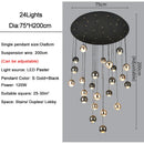 DecorBites™ Crystal Ball Pendant Light for Modern Living Room, Black & Gold Luxury Fixture