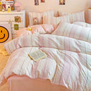 DecorBites™ Cotton Jacquard Bedding Set - Single Double Queen King Size Bedclothes