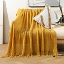 DecorBites™ Geometric Knit Sofa Blanket with Tassel - Dust-Proof Bedspread and Leisure Throw