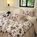 DecorBites™ Lace Printed Duvet Cover Set - Elegant, Cozy Bedding for Single & Double Beds