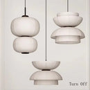 DecorBites™ Japanese Wabi Sabi Fabric Pendant Light: Traditional and Creative Lighting for Dining Room