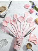DecorBites™ 18Pcs Silicone Kitchen Utensils Turner Spatula Measuring Spoon Cooking Tool Set