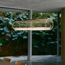 DecorBites™ Clear Glass Cylinder Chandelier - Modern Decorative Indoor Suspension Lamp
