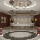 DecorBites™ Golden Round Ceiling Chandelier for Bedroom Dining Art Gallery Indoor LED Fixture