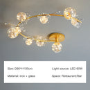 DecorBites™ Gold Crystal Glass Ball LED Chandelier for Modern Living Room Bedroom Dining Kitchen