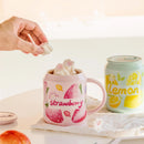 DecorBites™ Fruit Shape Ceramic Mug with Lid and Straw, Cute Korean Style Design
