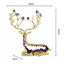 DecorBites™ Amethyst Deer Statue | Simulated Crystal Animal Sculpture for Home Décor
