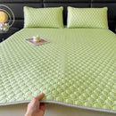 DecorBites™ 4mm Latex Filled Bed Mat & Pillowcase Set - Cooling Ice Silk Sleep Mats