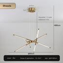 DecorBites™ Gold LED Ceiling Chandelier for Living Room Bedroom Kitchen - Dimmable Pendant Light