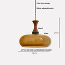 DecorBites™ Amber Glass LED Pendant Light for Kitchen Cafe Restaurant Rustic Wood Interior Lighting