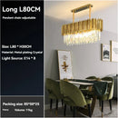 DecorBites™ Crystal Gold Chandelier LED Ceiling Pendant for Living Room Bedroom Kitchen Island