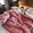 DecorBites™ Cozy Coral Fleece Double Blanket for Beds - Super Soft Plush Quilt